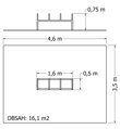 Lavice s ručkami MOSW-009 - Plánek
