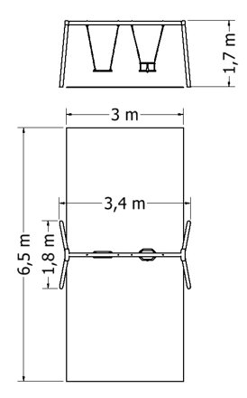 Dvojhoupačka NH-2M-SB - plánek