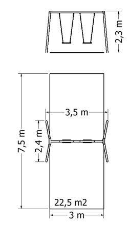 Dvojhoupačka NH-2V - plánek