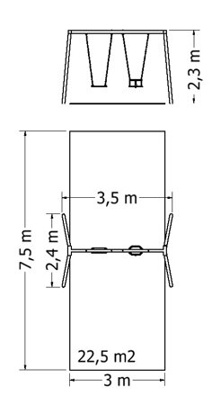 Dvojhoupačka NH-2V-SB - plánek