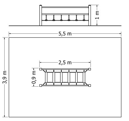 Řetězová lávka L-LM25R - plánek