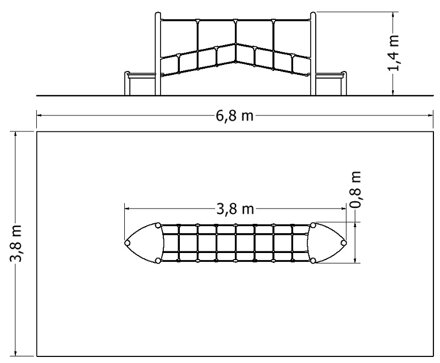 Lanová lávka LL-10 Plánek