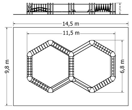 Lanová lávka LL-110 Plánek