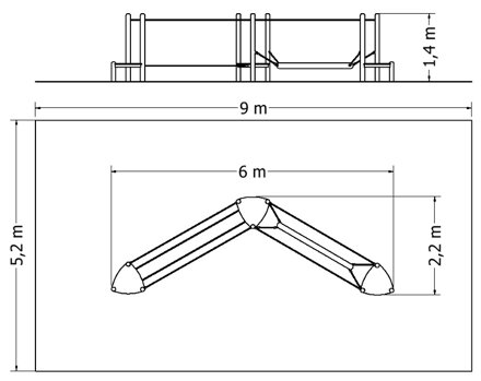 Lanová lávka LL-20 Plánek