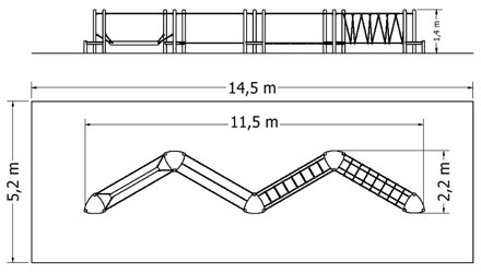 Lanová lávka LL-40 Plánek