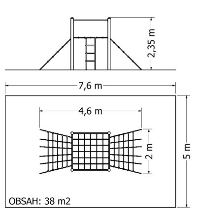 Lanový prvek LPO-182V - plánek