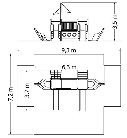 Herní sestava Loď NU-3-33M - Plánek