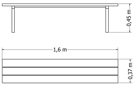 Bezúdržbová lavička - Plánek