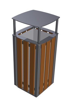 Venkovní odpadkový koš se stříškou OK-10S