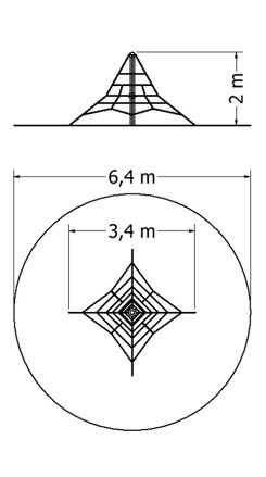 Lanová pyramida LPY-200-4L - Plánek