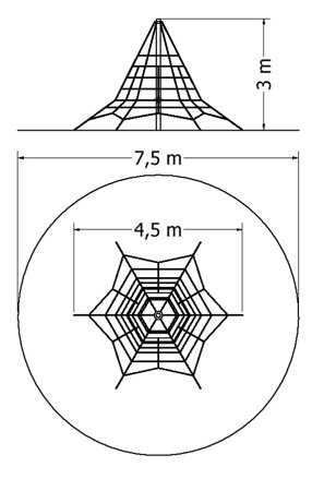 Lanová pyramida LPY-300-6L - Plánek