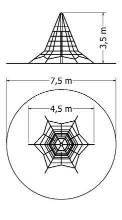 Lanová pyramida LPY-350-6L - Plánek
