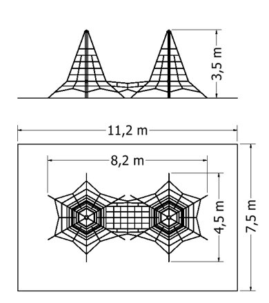 Lanová dvojpyramida LPY-350-6L-2 - Plánek