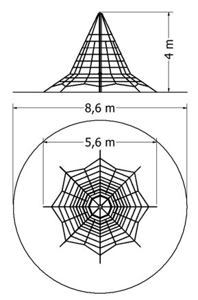 Lanová pyramida LPY-400-8L - Plánek