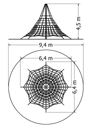 Lanová pyramida LPY-450-8L - plánek