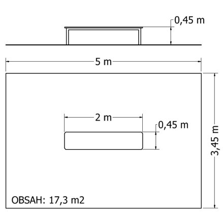 Lavice rovná MOSW-008 - Plánek