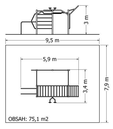 Workoutová sestava MOSW-1024 - Plánek