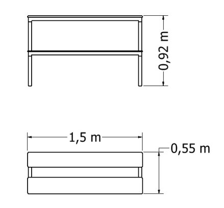 Lavice pro teenagery MOSW-TR-001 - Plánek