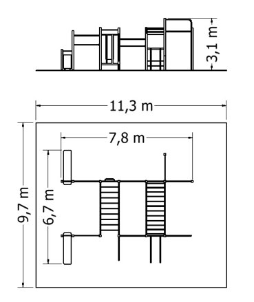 Workoutová sestava MOSW-1038 - plánek