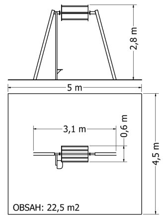 Workoutová sestava - Extreme MOSW-E-13S - plánek